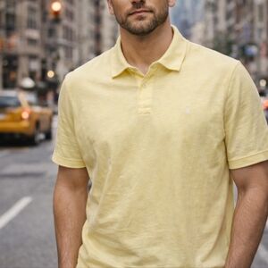 John Varvatos Yellow Polo Shirt Size Large